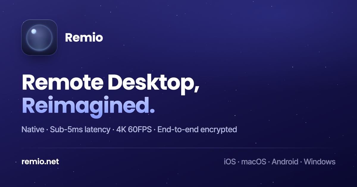 Ảnh xem trước Remio Remote Desktop — Fast, Private, No Account