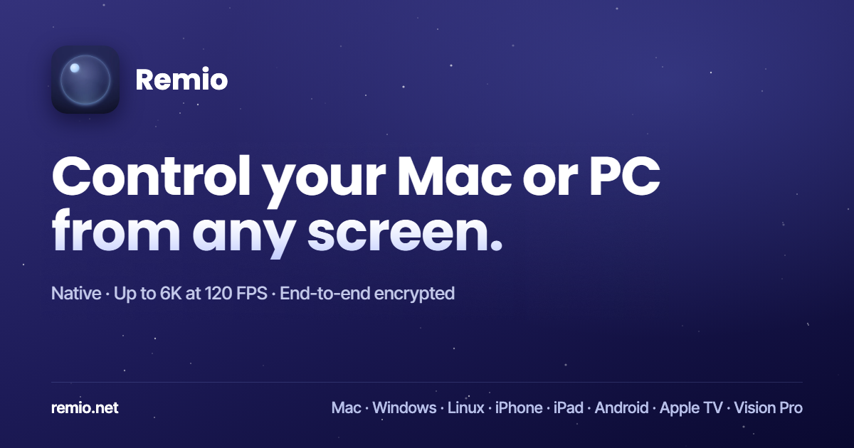 Remode Desktop View Remote Desktop to a MacBook With the Lid Closed · Remio